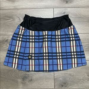 SparkleSkirts 15” High Rise Blue Plaid Running Tennis‎ Skirt Skort Size Medium